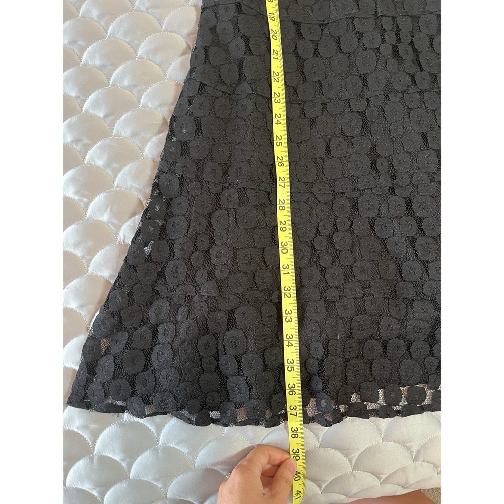 Anne Klein Womens Black Textured Dot Lace Sleeveless Shift Dress Size 2 Classic - Picture 4 of 8